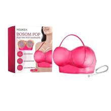 (Red) Adjustable Intelligent Electric Breast Enlargement Vibration Massager Chest Massage Machine Comfortable Wearing Fast