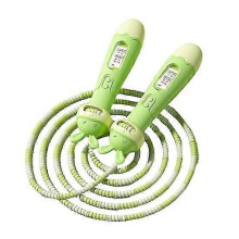 (green) Jump Rope with Counter Length Adjustable Tangle-free Ergonomic Handle Skipping Rope Workout Fitness Equipment for Kids