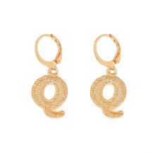 Fashion Trend Metal Geometric Alloy Letter Concave Earrings Ladies Jewelry