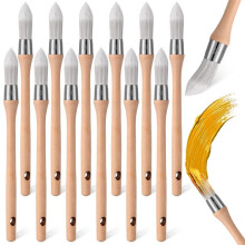 12Pcs Trim Painting Tool Clean Painting Tool Corner Paint Brush Round Small Paint Brushes Thin Trim Brush