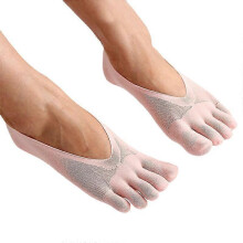 (Pink) 6 Pairs Toe Socks No Show Cotton Low Cut Five Finger Socks Athletic for Women