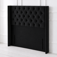 (King 5ft, Mink) 54In Double Chesterfield Winged Panel Floor Standing Headboards for Ottoman Divan Beds All UK Sizes