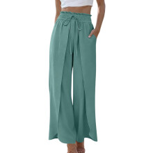 Damenhose mit hohem, weitem Bein und Taschen,-Malachitgrün XL