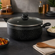 (28 Cm) Royalford Anodized Casserole PotDish with GlassLid
