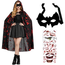 Costume per Adulti per Halloween Costume da Vampiro Mantello Maschera Tatuaggi — costume halloween, mantello gotico