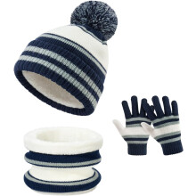 Ensemble d'hiver enfant 3en1 Bonnet Tour de cou et Gants Chaud 6-12 ans — vetement hiver enfant, tenue luge