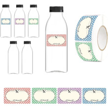 Set di Bottiglie Riutilizzabili 500 ml 6-PACK in Plastica con Etichette — borraccia acqua, borracce sportive