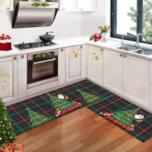 Tapis de cuisine de Noël 2 pièces 40x60 cm et 40x120 cm Tapis pour les fêtes — tapis de cuisine, tapis antidérapant