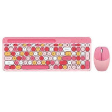 (Pink) MOFii 888 2.4G Wireless Keyboard Mouse Set with Tablet Phone Slot