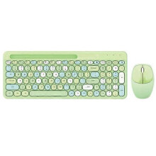 (Green) MOFii 888 2.4G Wireless Keyboard Mouse Set with Tablet Phone Slot