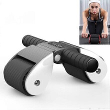 (White) Lang Bo Folding Abdominal Wheel Double Wheel Fitness Wheel