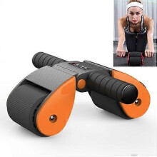 (Orange Yellow) Lang Bo Folding Abdominal Wheel Double Wheel Fitness Wheel