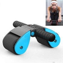 (Sky Blue) Lang Bo Folding Abdominal Wheel Double Wheel Fitness Wheel