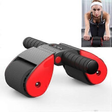 (Red) Lang Bo Folding Abdominal Wheel Double Wheel Fitness Wheel