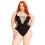 Leg Avenue Shredded Thong Bodysuit Black Plus Size 1