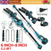 15ft Max Reach Multi-Angle Pole Saw 8 & 6In Electric Cordless Battery Long Reach Pole Saw Tree Trimming
