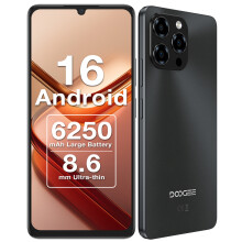 (BLACK) DOOGEE Note 58 Android 16 Unlocked Smartphone,32GB+128GB with 6.75" HD+ Screen, 6250mAh Battery,4G Dual,Widevine L1/NFC/OTG/Face Mobile phone