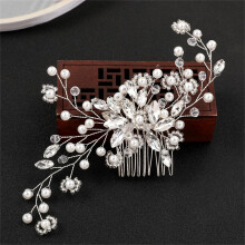 (Silver) Handgemachter Haarreif mit Perlen & Strass