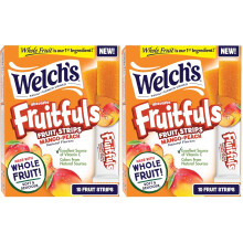 Welch's Absolute Fruitfuls Fruit Strips,Mango Peach Flavored Fruit Leather,Tasty Dried Fruit Snacks for School Lunches,Mango Peach,0.5oz (Pack of 20)