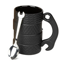 Tyre Cup Large Capacity Ceramic with Spoon Tyre Cup 3D Large Car Cup with Handle Coffee Cups for Men
