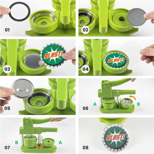 Button Maker 25mm Button Maker Machine DIY Button Pin Ergonomic Arc Handle Punch Press 1