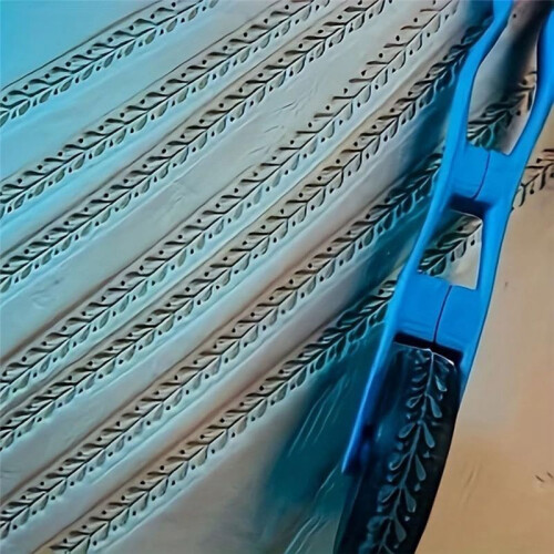 Clay Texture Roller Stamp Wheel for Clay - Floral Pattern & Geometric Pattern 3D Printed Inspired Relief Rolling Tool 2