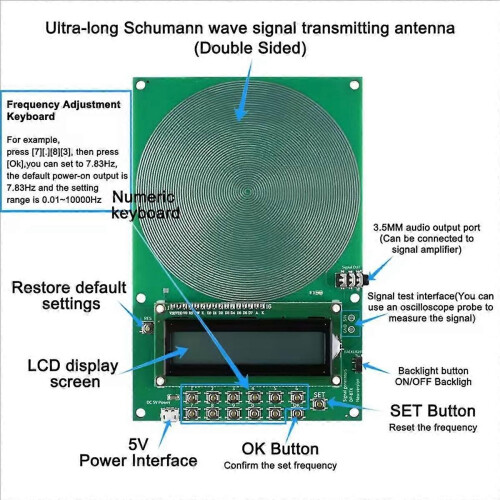 Schumann Wave Generator 7.83Hz Frequency Pulse Audio Resonator, 2