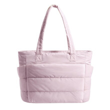 (Pink) Ladies Capacity Large Tote Bag With Soft Structure And Exterior Commuting Pocket For