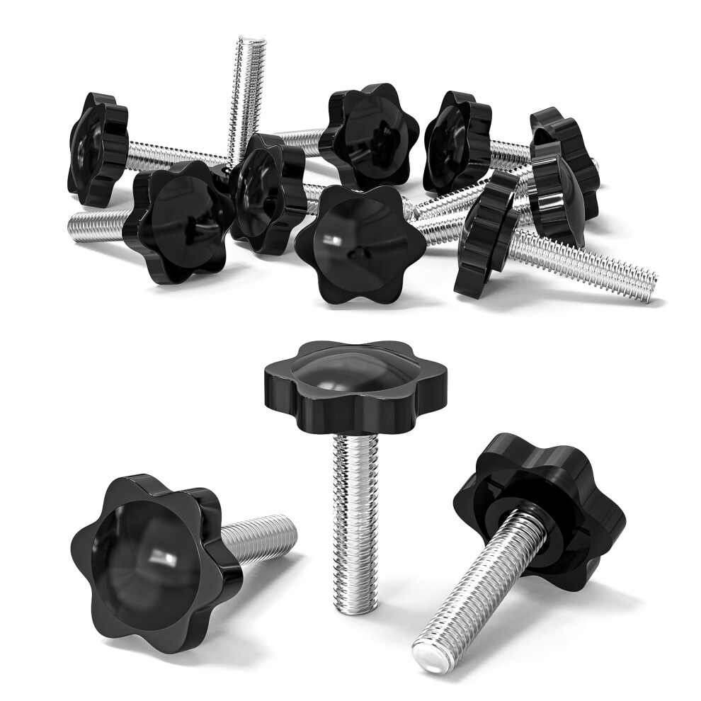 10 Pcs M8 Screws, M8 X 35Mm Thread Star Knobs, Thumb Screws, Plastic Hex Shaped 5008237362934