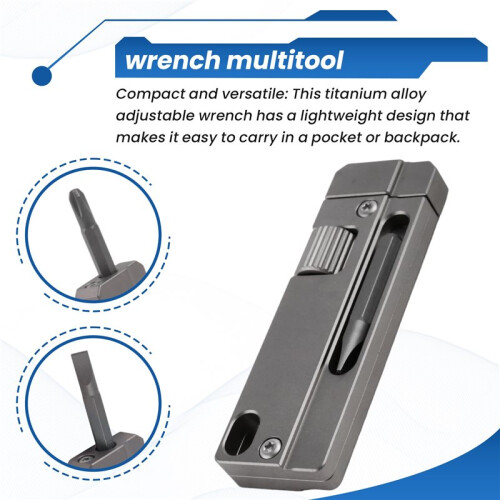 Titanium Alloy  Adjustable Spanner Wrench, Multitool Portable Repair Tool for Outdoor Use,Multifunctional Tool 1