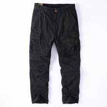 (Black,34)Herren Baumwoll Cargohose mit mehreren Taschen für Freizeit Outdoor und Arbeitskleidung