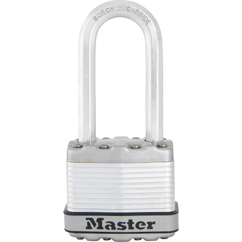 Master Lock MASTER LOCK Heavy Duty Padlock, Security Level 8/10, Keyed, Laminated Steel, Wea