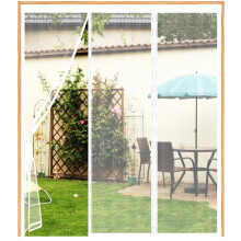 Magnetic Fly Screen Door White, 260(86/88/86) x260cm Magnetic Door Curtain for K