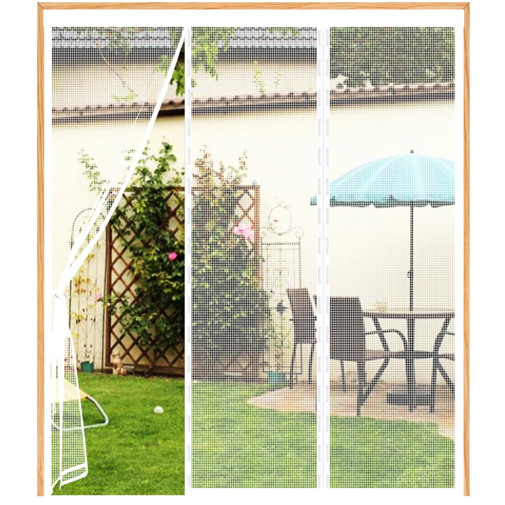 Magnetic Fly Screen Door White, 260(86/88/86) X260cm Magnetic Door Curtain For K 5004256796156