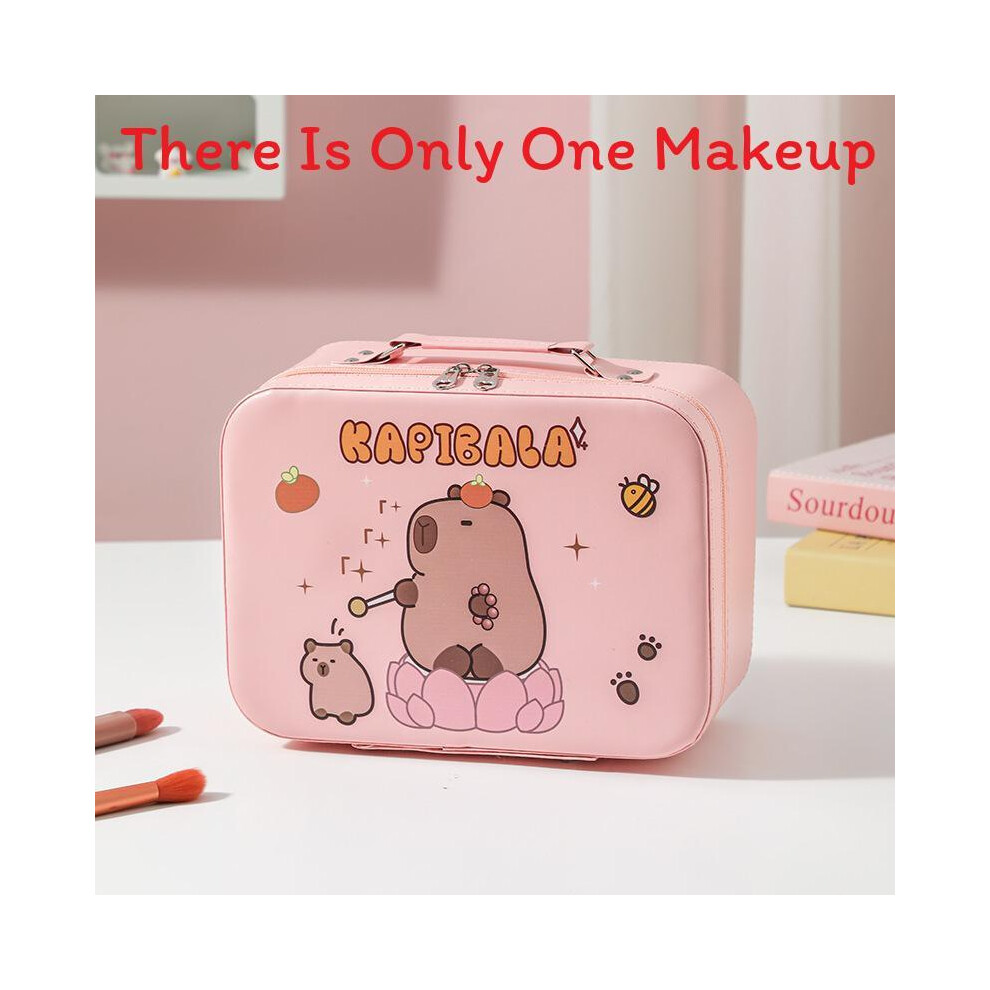 (StyleT) Cosmetic Waterproof Pu Bag With Mirror And Spacious Compartment For Womens Travel