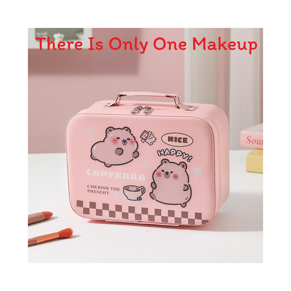 (StyleU) Cosmetic Waterproof Pu Bag With Mirror And Spacious Compartment Womens For Travel