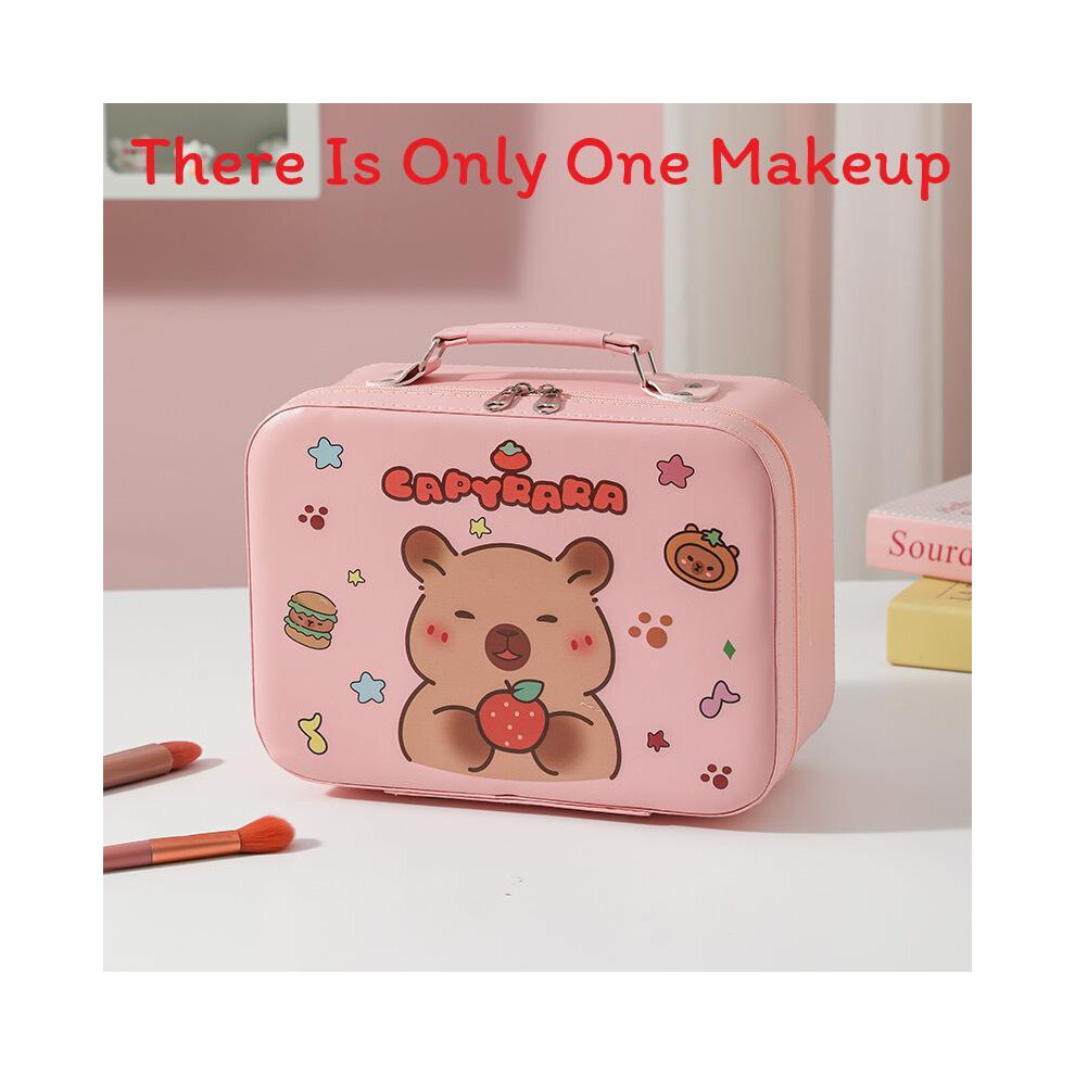 (StyleR) Cosmetic Waterproof Pu Bag With Mirror And Spacious Compartment Womens For Travel