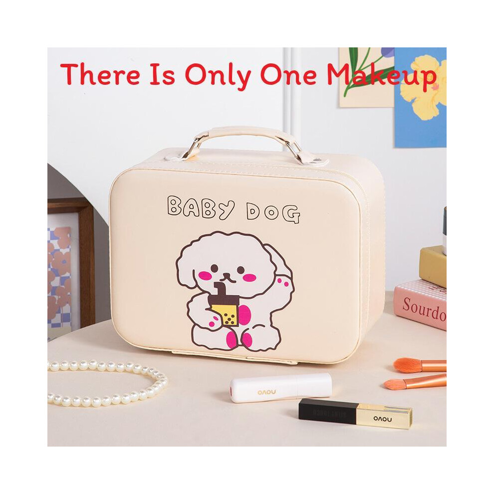 (StyleI) Cosmetic Waterproof Pu Bag With Mirror And Spacious Compartment For Womens Travel