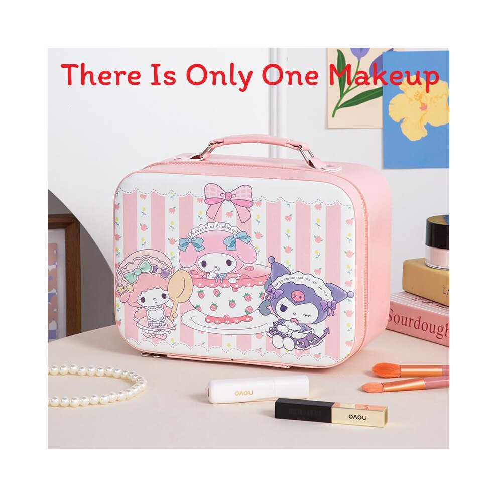 (StyleN) Cosmetic Waterproof Pu Bag With Mirror And Spacious Compartment Womens For Travel