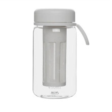 Cold Brew Coffee Maker Travel Tumbler with Soft Silicone Handle Portable Iced Coffee & Tea Infuser with Travel Cup,White