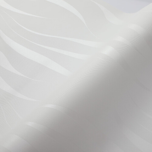 Trafagala White Embossed Wallpaper Non-Woven Wave Stripes Roll 3D Silver Glitter 2