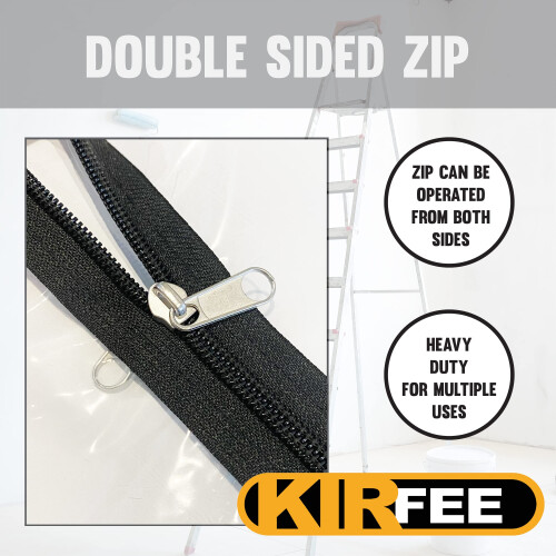 KIRFEE 2 Pack Plastic Door Covers for Interior Doors | Dust Door Sheet with Zip 2
