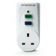 STATUS White Circuit Breaker | 13A UK Plug RCD Socket Adapter | SRCDX3