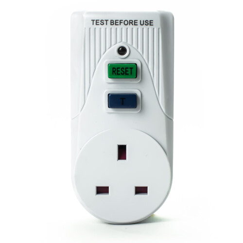 Status STATUS White Circuit Breaker | 13A UK Plug RCD Socket Adapter | SRCDX3