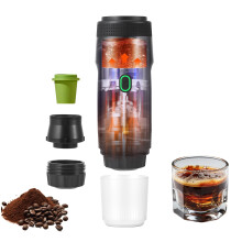 Mini Portable Espresso Machine, Electric Coffee Maker with Self Heating & 7500mAh Battery, 2-in-1 Espresso Maker for Ground Coffee and NS Capsules