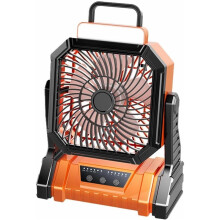 Tragbarer Camping-Zeltventilator mit 20.000 mAh, LED-Licht und Haken, 4 Geschwindigkeitsstufen, wiederaufladbar per USB-Akku