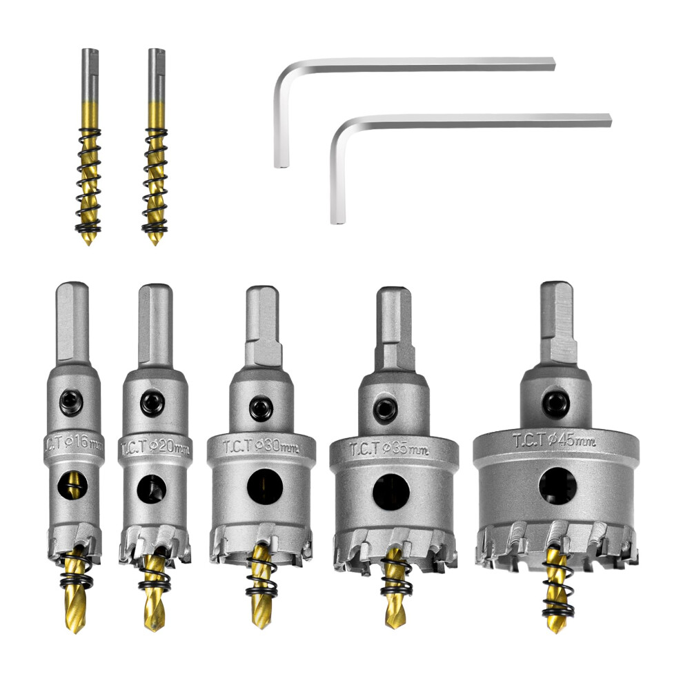 Photos - Saw SALI 5PCS TCT Carbide Hole  Kit for Hard Metal, 5/8"-1-3/4"ï¼16/20/30/35/45mmï¼