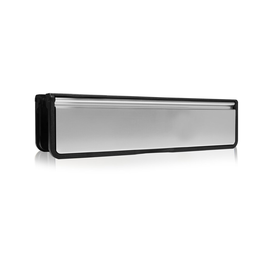 Xfort Mailplate Luxe 12" Letterplate Satin Chrome, Premium Draught Proof Postal 5006712471621