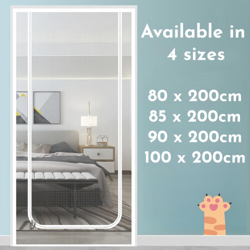 Cat Screen Door, Double-Sided Zipper Reinforced Mesh Screen Door for Introducing 1