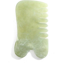 Gua Sha Massage Comb, Natural Jade Stone Guasha Comb for Acupuncture Therapy Trigger Point Treatment, Scraping Massage Tool for Neck Pain Relief